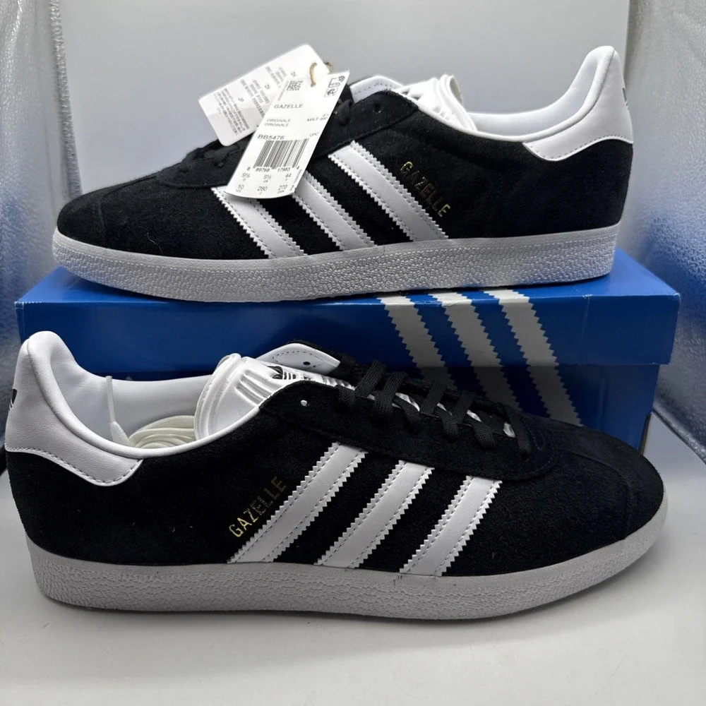 ADIDAS Originals Classic Gazelle Core Black Cloud White Gold‎ BB5476 Men 10 NWB